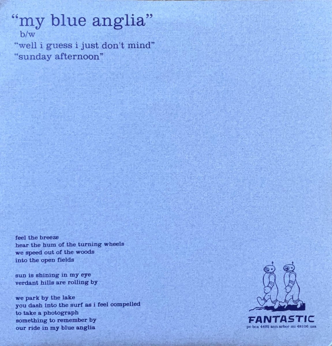 Cessna – My Blue Anglia - 45rpm records