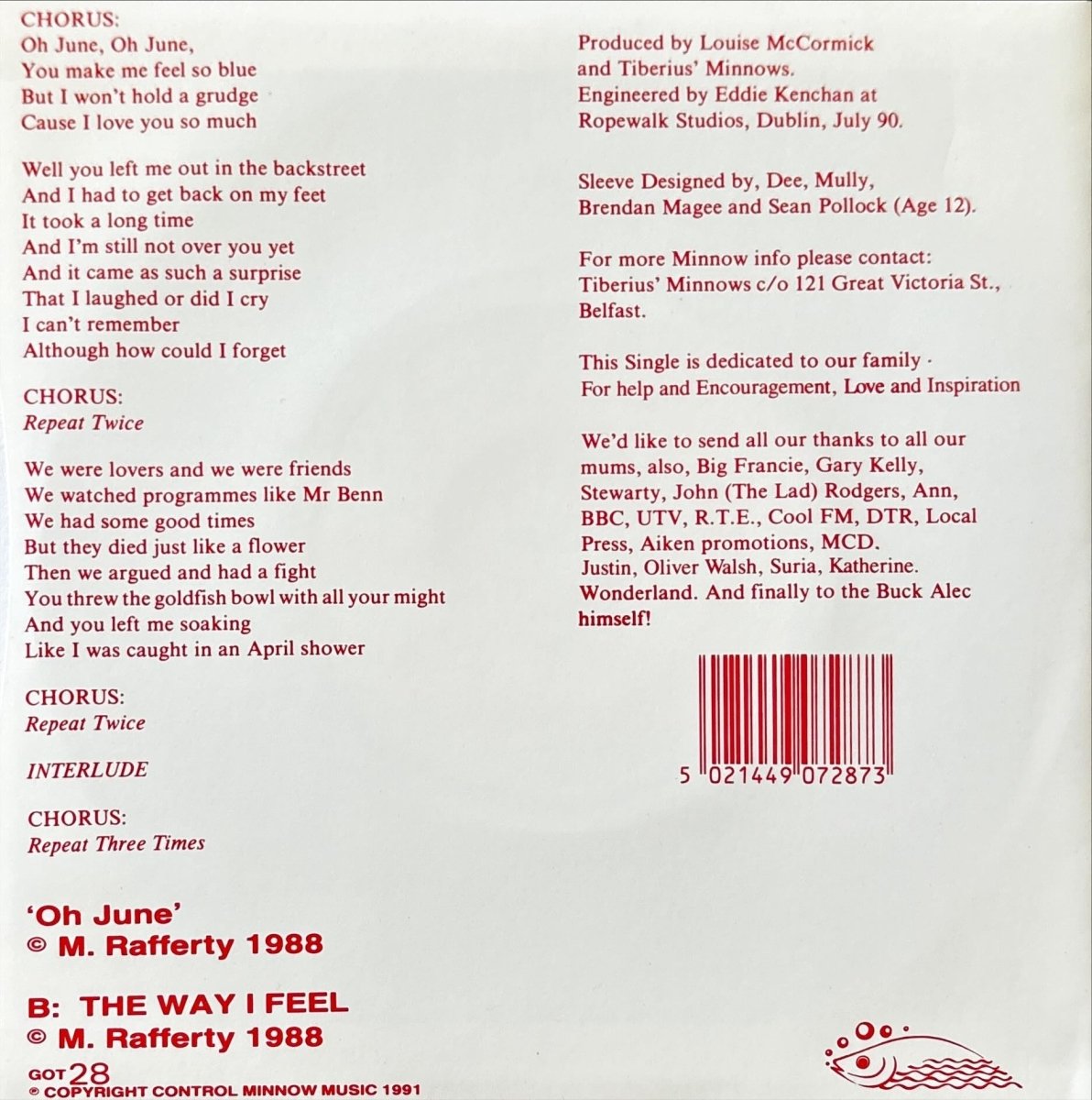 Tiberius' Minnows – Oh June - 45rpm records