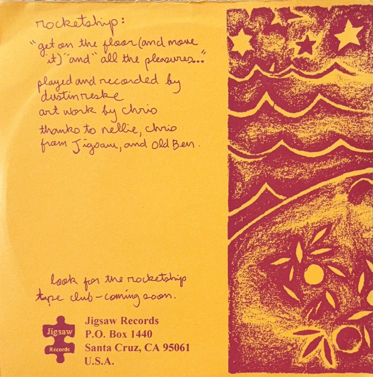 Rocketship – Get On The Floor (And Move It) / All The Pleasures - 45rpm records