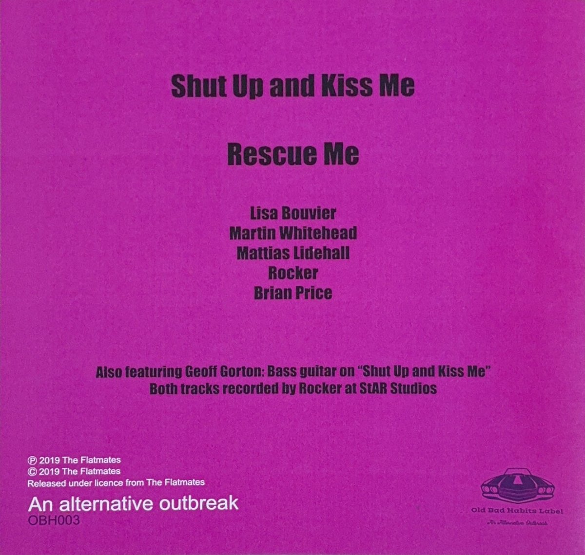 The Flatmates – Shut Up And Kiss Me / Rescue Me - 45rpm records