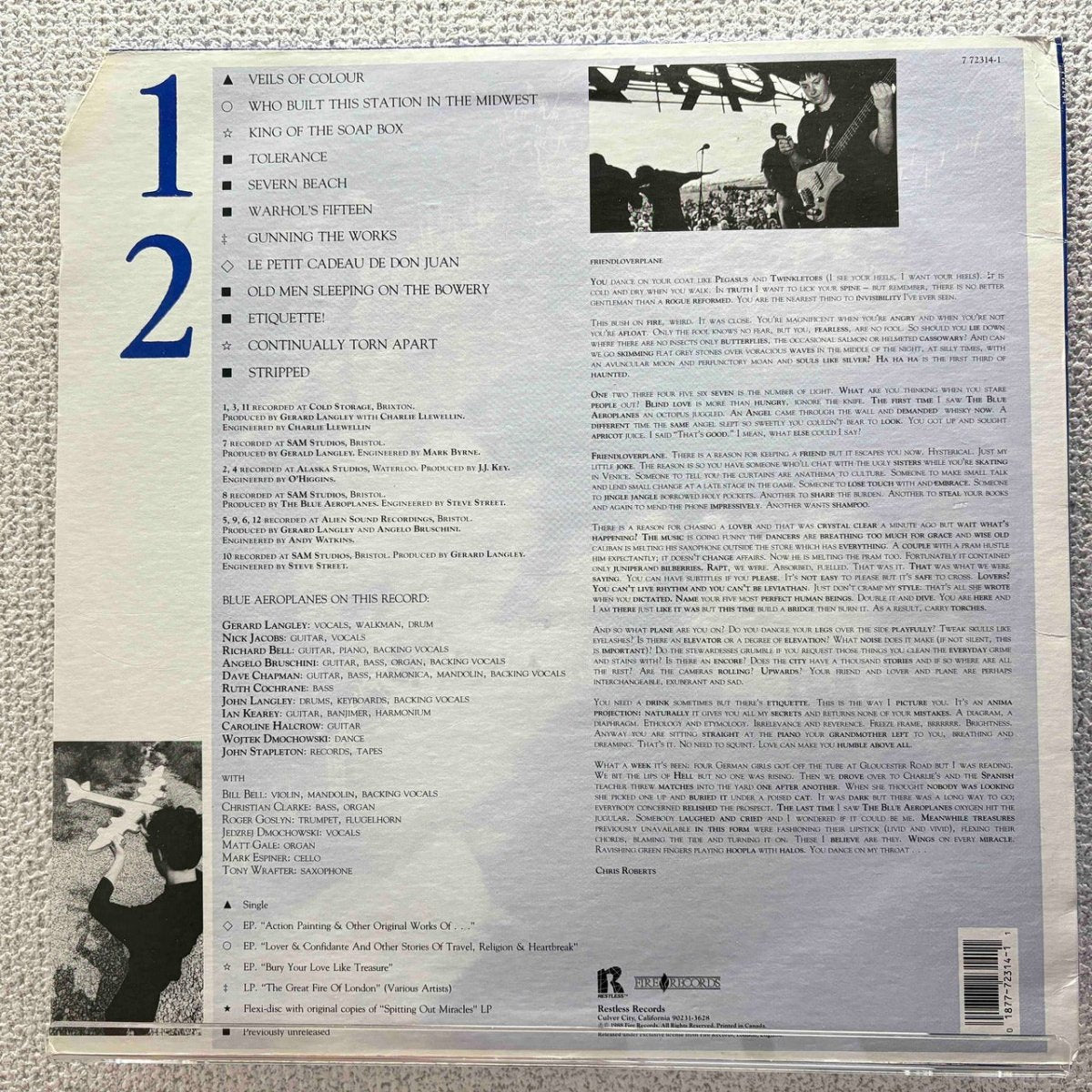 The Blue Aeroplanes – Friendloverplane - 45rpm records