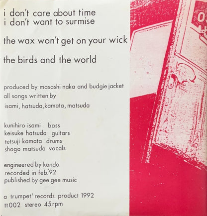 Budgie Jacket – I Don't Care About Time I Don't Want To Surmise - 45rpm records