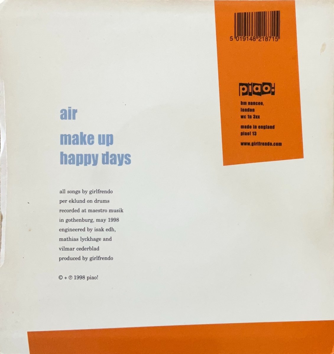 Girlfrendo – Air - 45rpm records