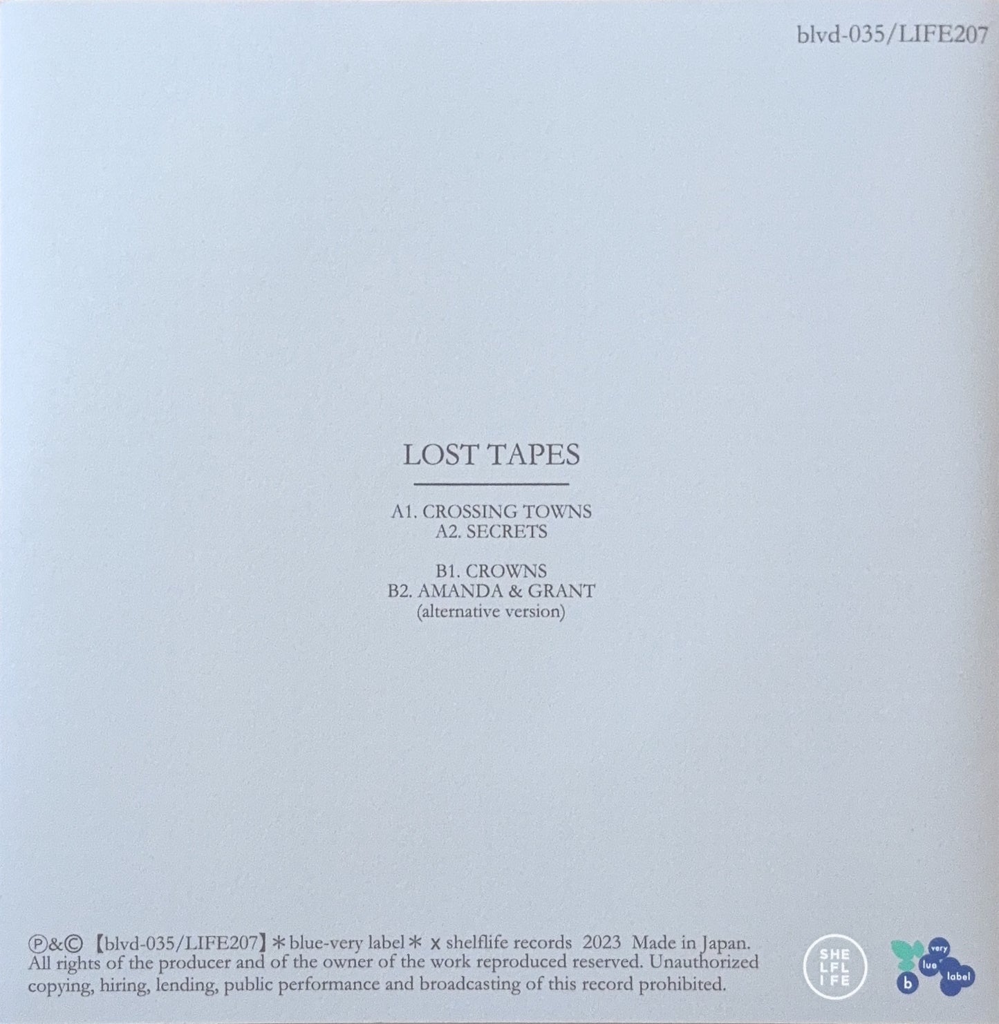 Lost Tapes – Crossing Towns E.P.