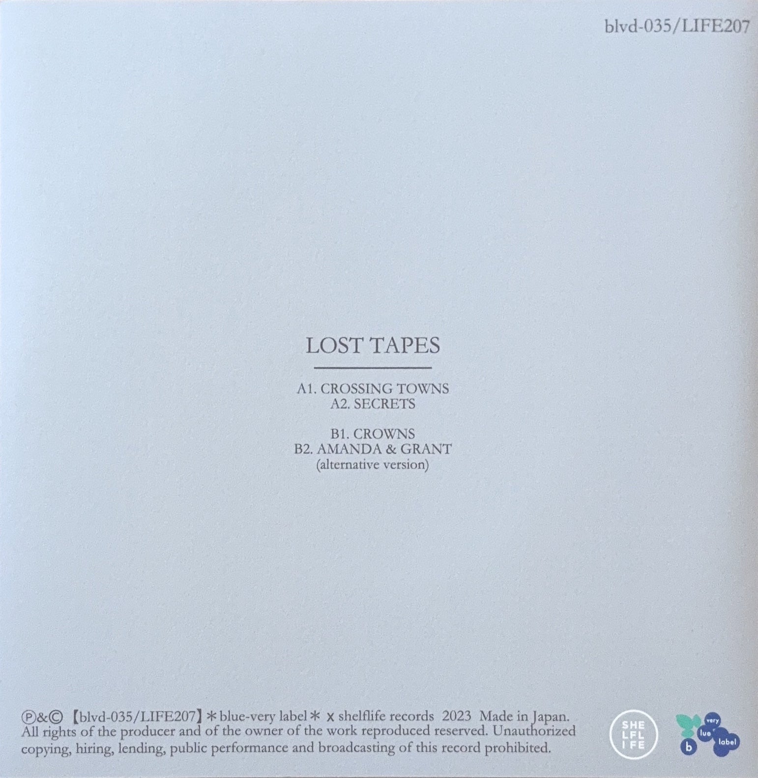 Lost Tapes – Crossing Towns E.P.