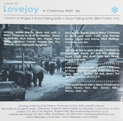 Lovejoy – A Christmas Wish EP - 45rpm records