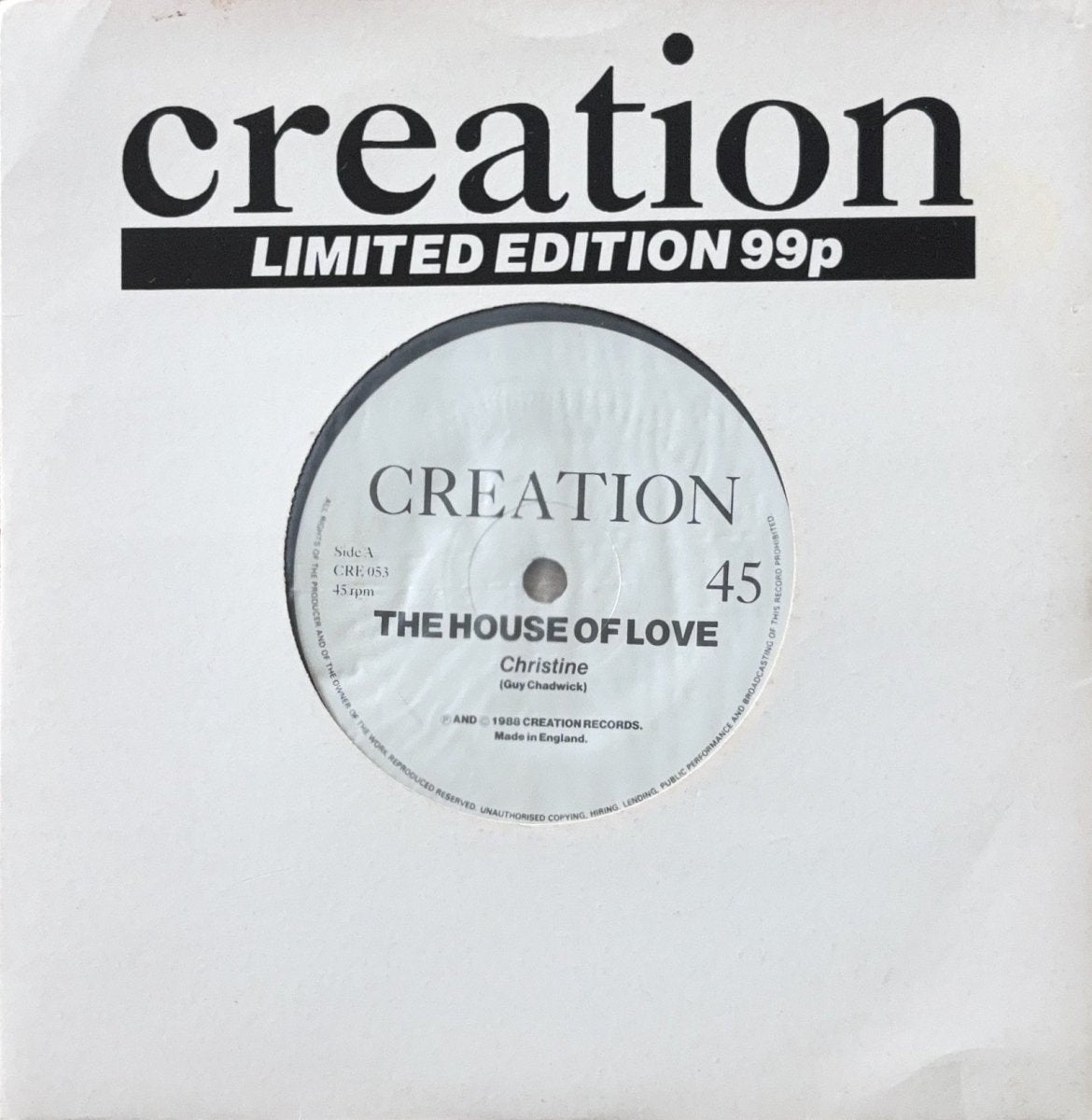 The House Of Love – Christine - 45rpm records