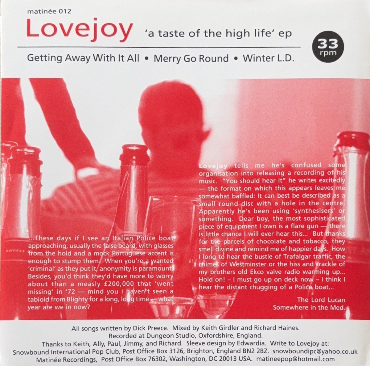 Lovejoy – A Taste Of The High Life EP - 45rpm records