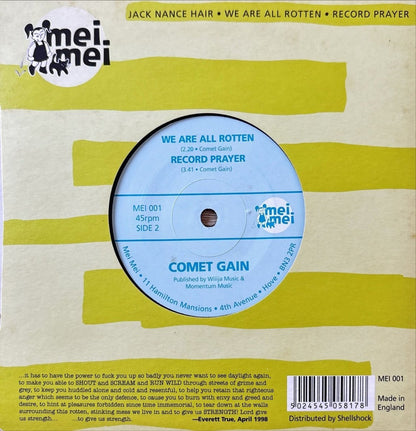 Comet Gain – Jack Nance Hair - 45rpm records