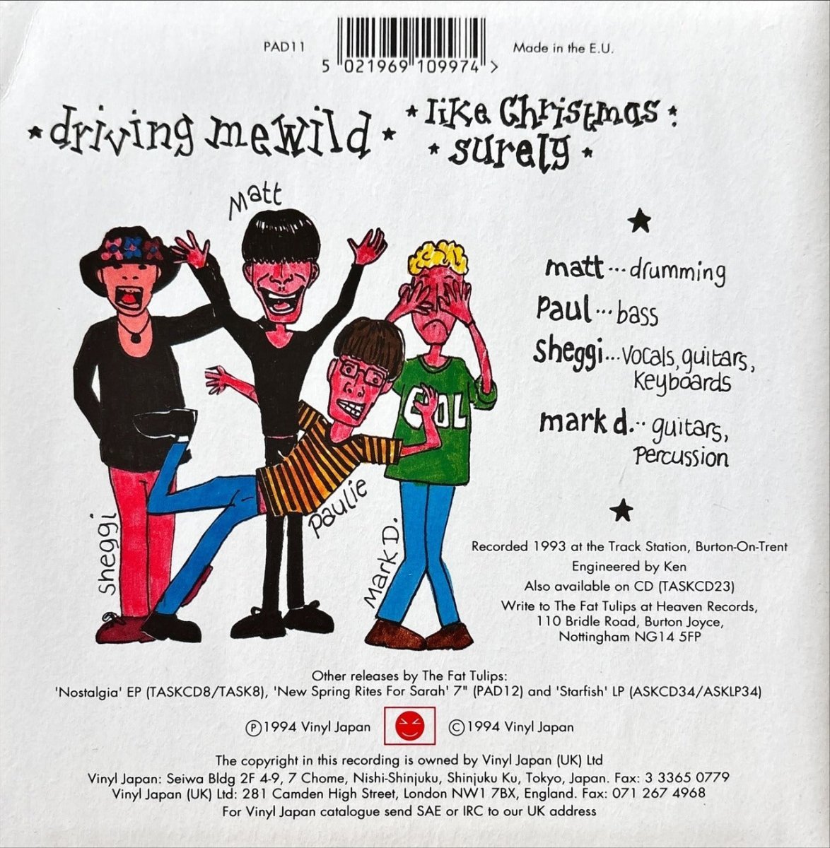 Fat Tulips - Driving Me Wild - 45rpm records