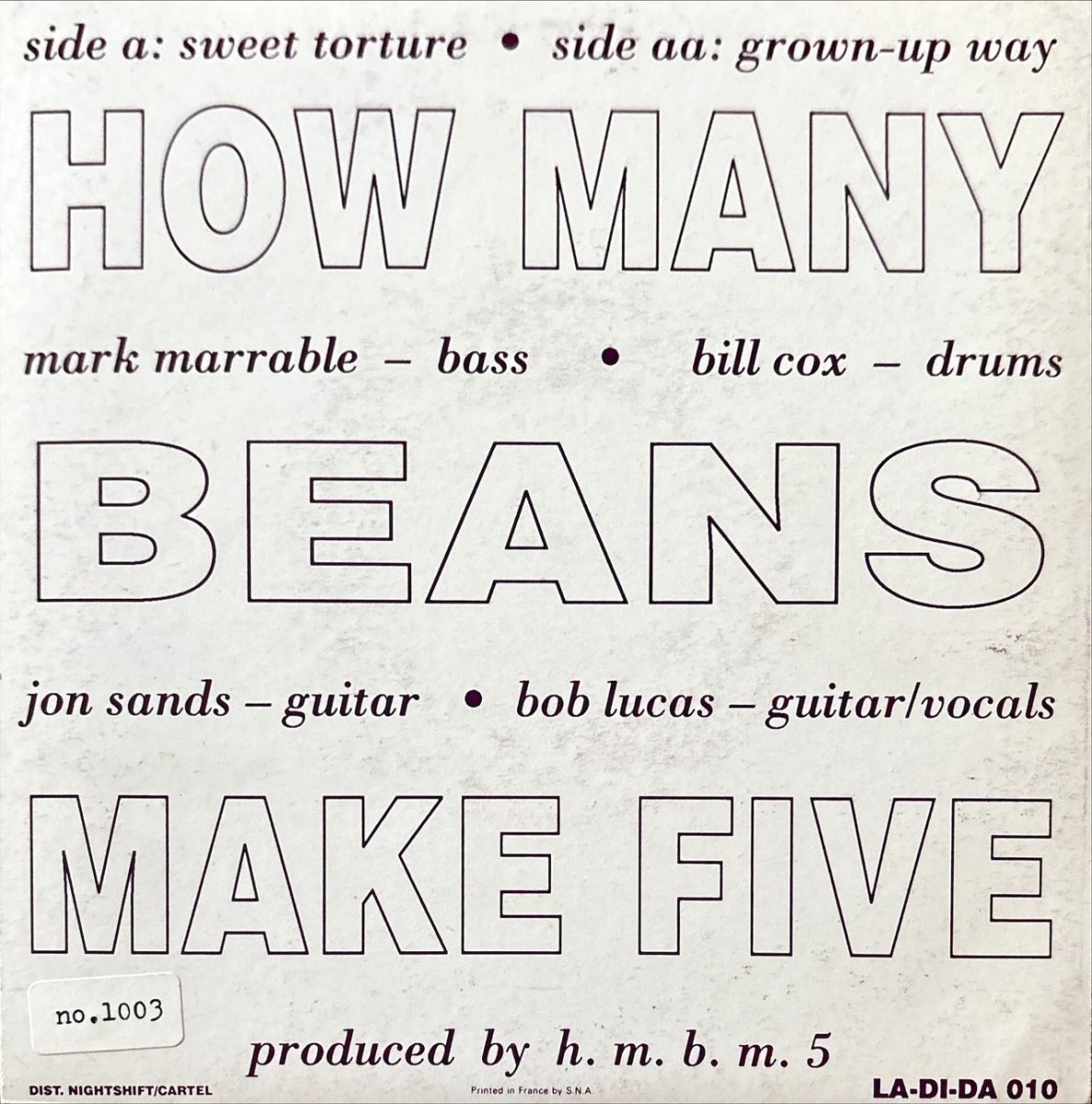 How Many Beans Make Five – Sweet Torture / Grown - up Way - 45rpm records