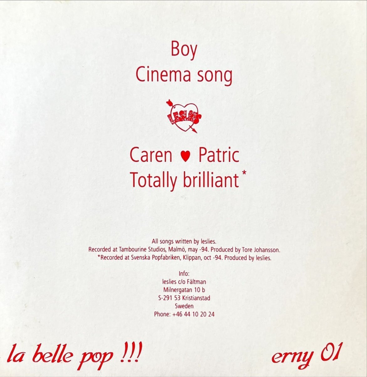 Leslies – Coming Soon To A Theatre Near You - 45rpm records