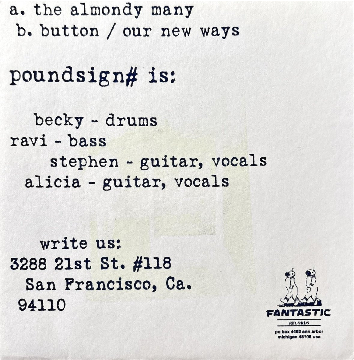 Poundsign - The Almondy Many - 45rpm records