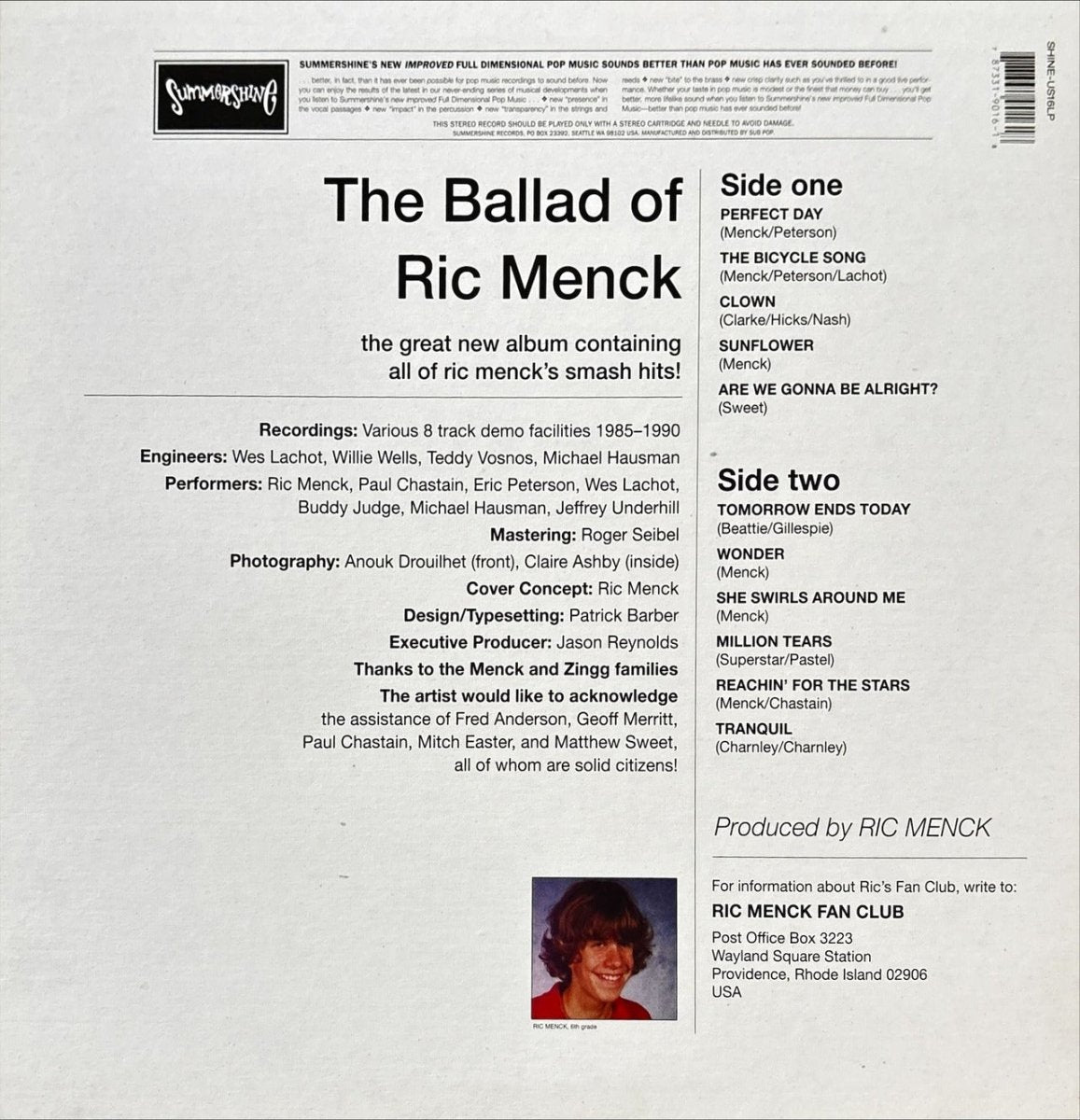 Ric Menck – The Ballad Of Ric Menck - 45rpm records