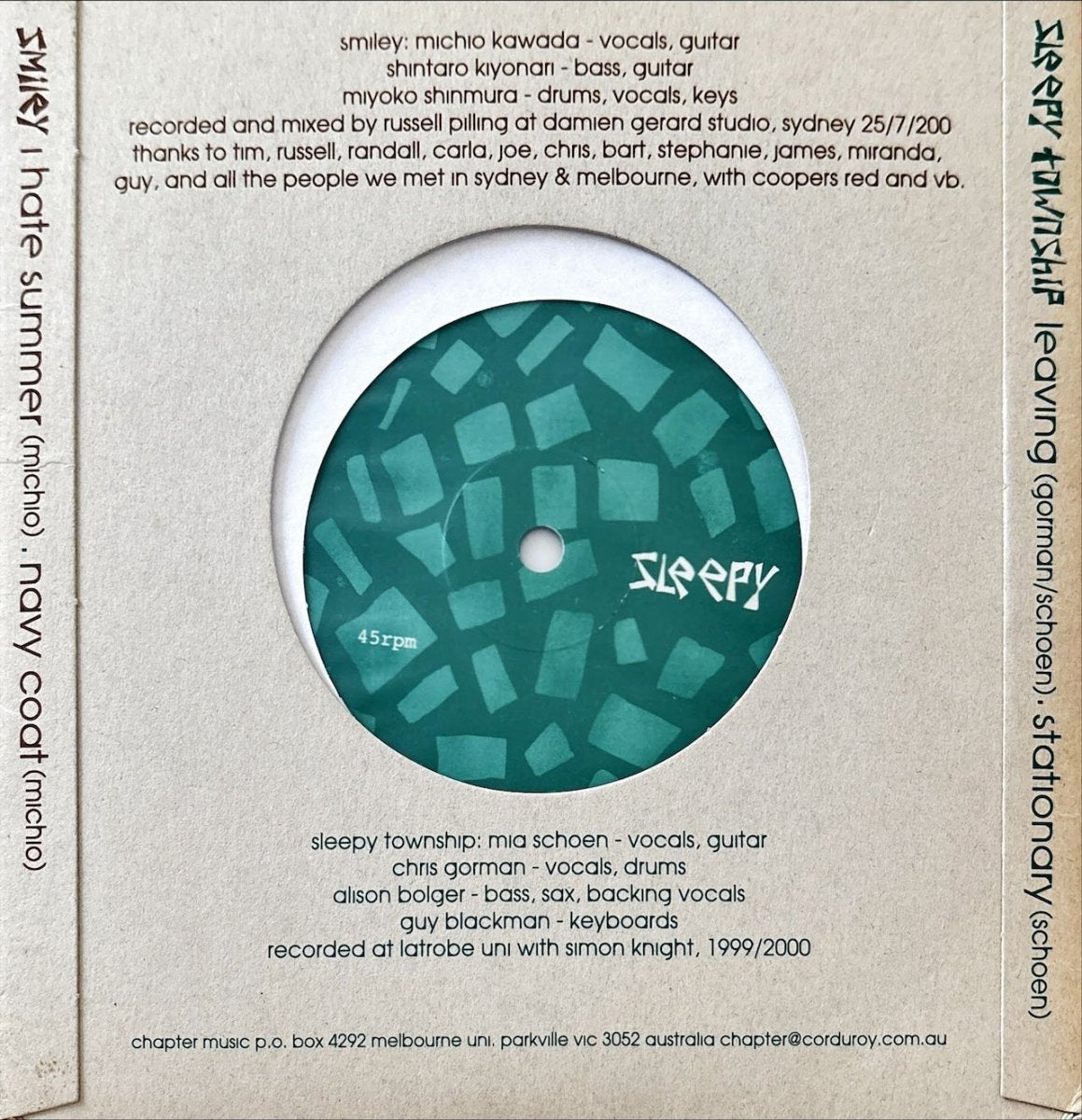 Smiley / Sleepy Township - Smiley / Sleepy Township - 45rpm records