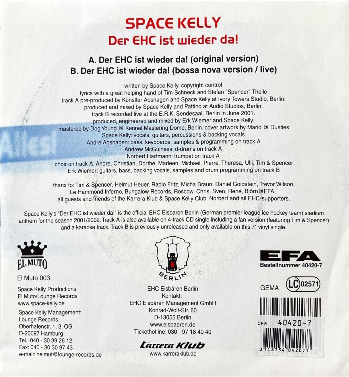 Space Kelly - Der Ehc Ist Wieder Da! - 45rpm records