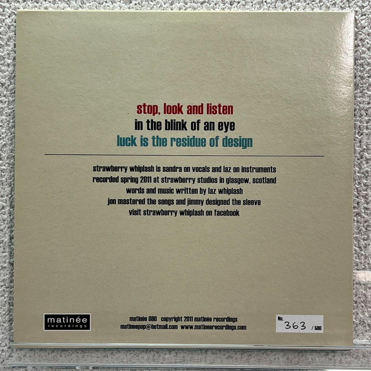 Strawberry Whiplash - Stop, Look And Listen - 45rpm records