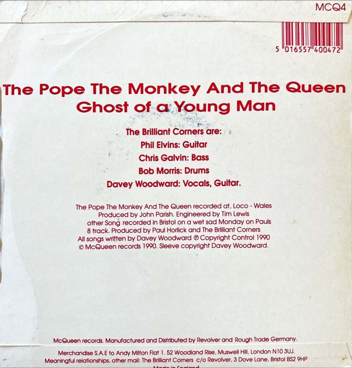 The Brilliant Corners - The Pope The Monkey And The Queen - 45rpm records