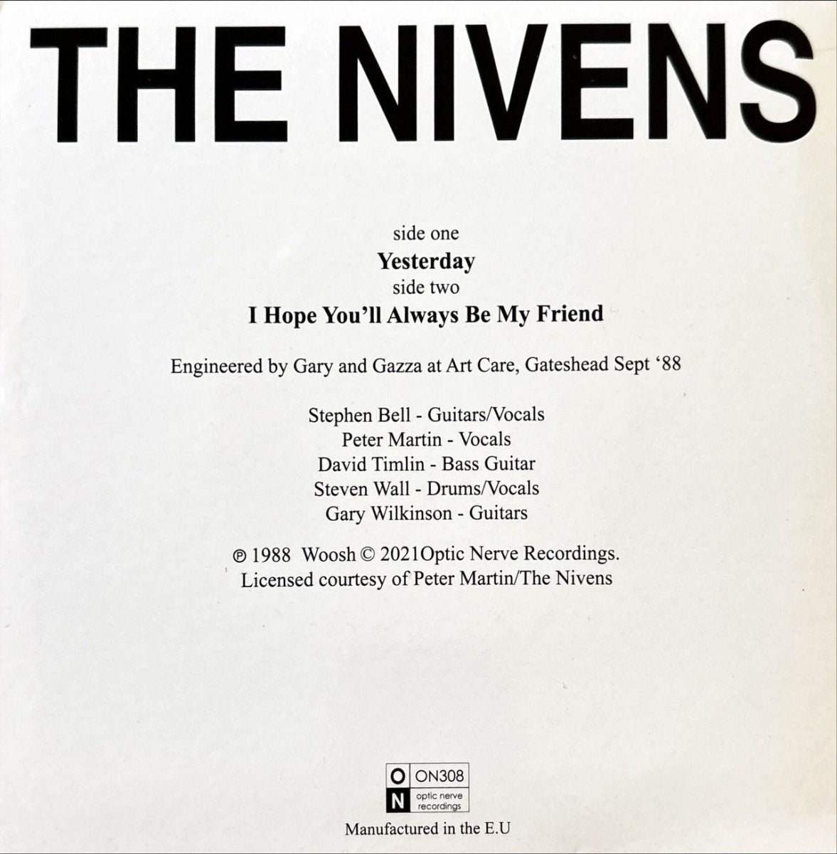 The Nivens - Yesterday - 45rpm records