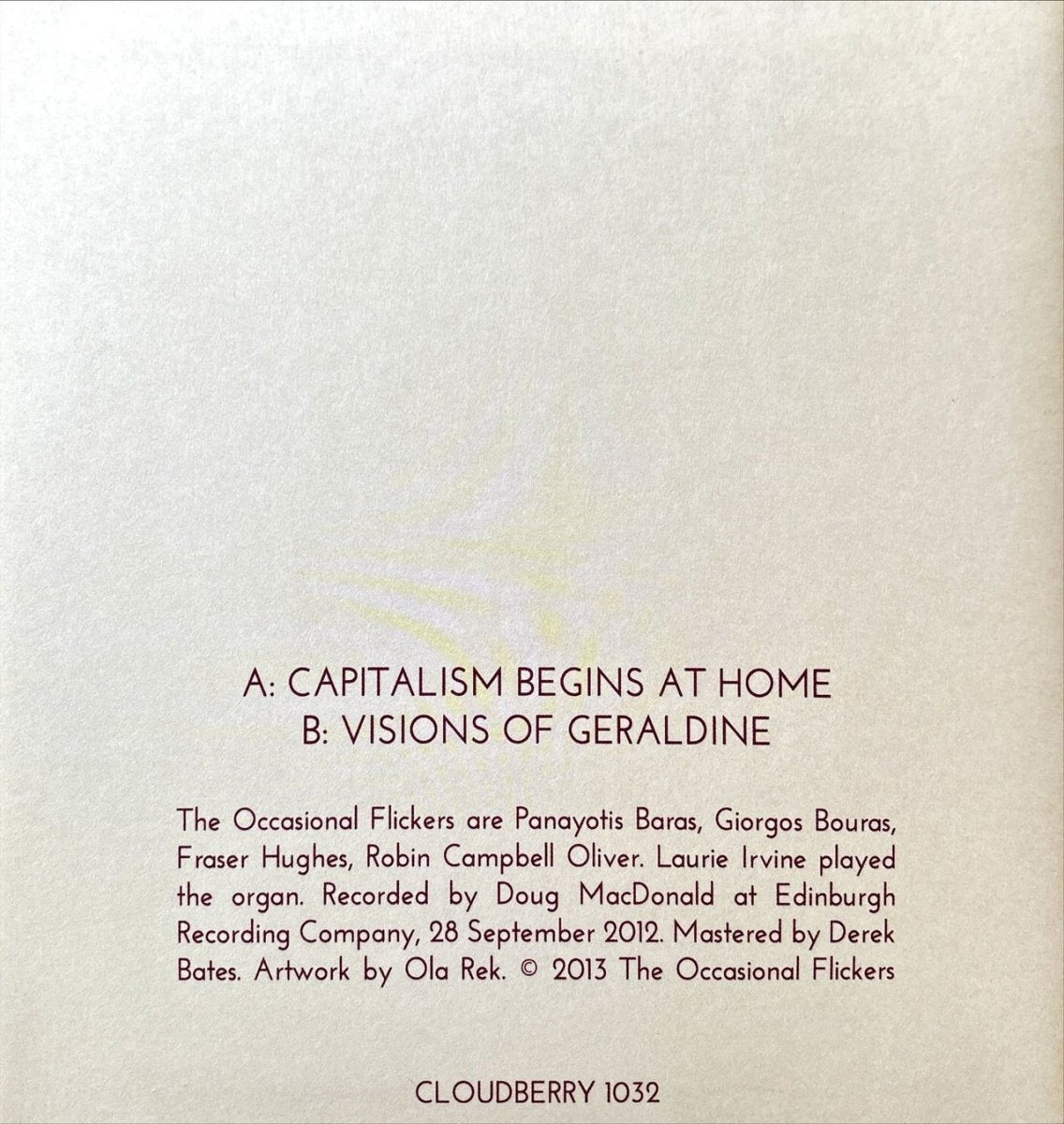 The Occasional Flickers – Capitalism Begins At Home - 45rpm records
