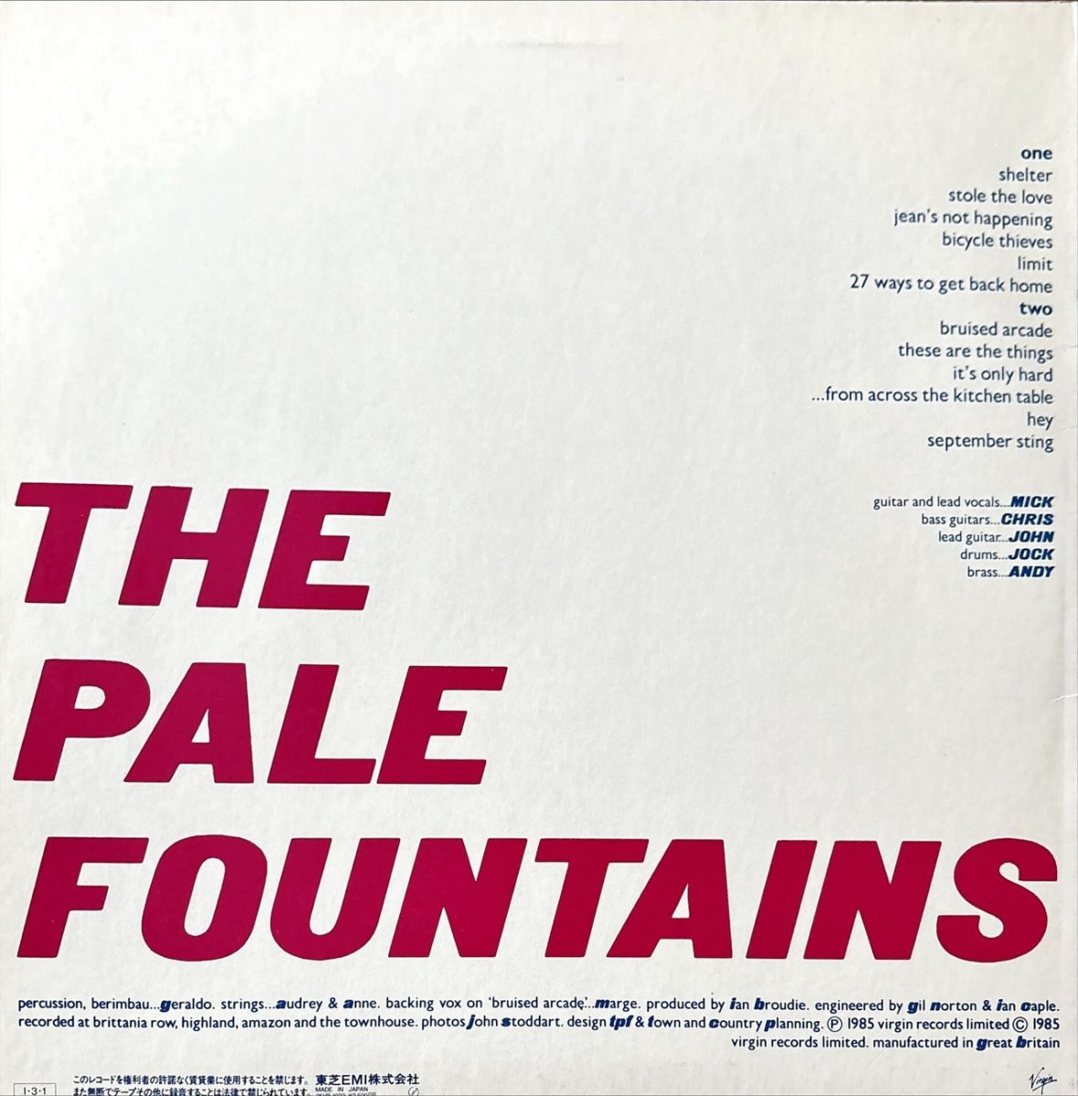 The Pale Fountains – ... From Across The Kitchen Table - 45rpm records