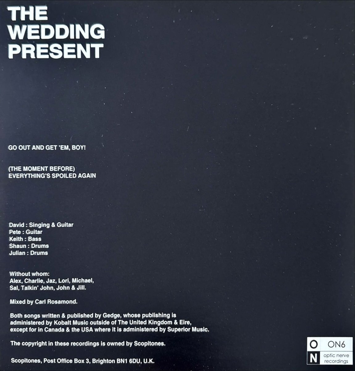The Wedding Present – Go Out And Get 'Em Boy! - 45rpm records