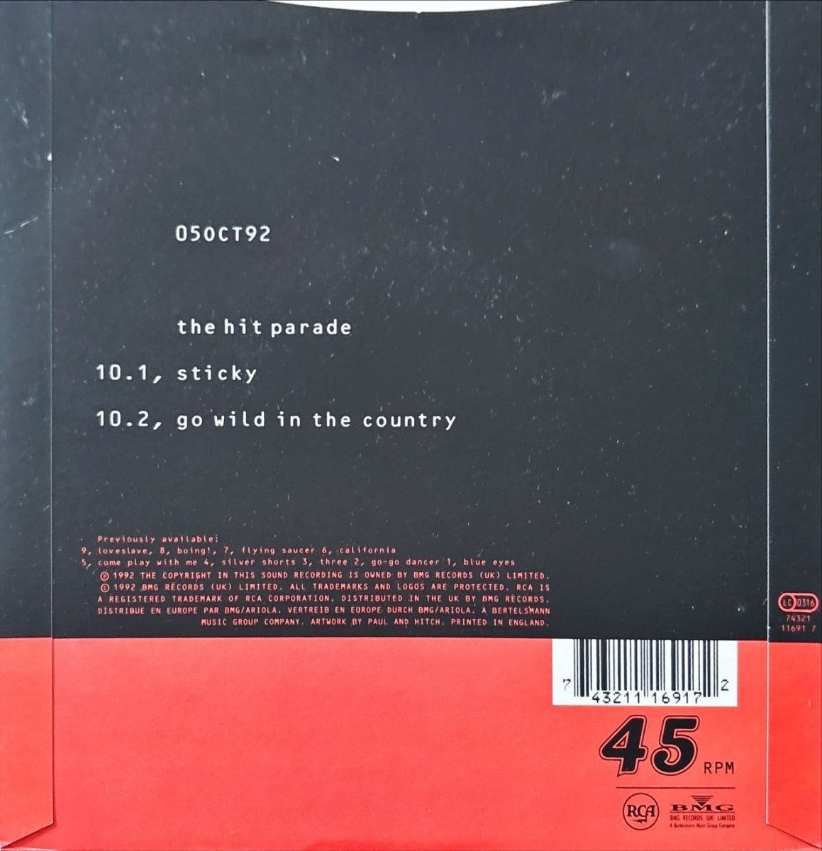 Theweddingpresent – Sticky / Go Wild In The Country - 45rpm records