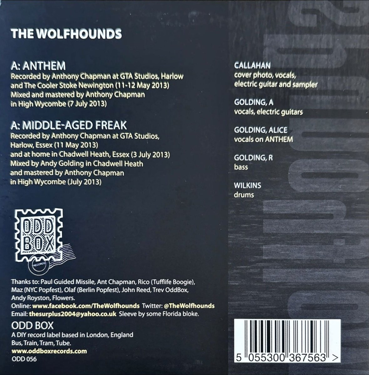 Wolfhounds - Anthem / Middle - Aged Freak - 45rpm records